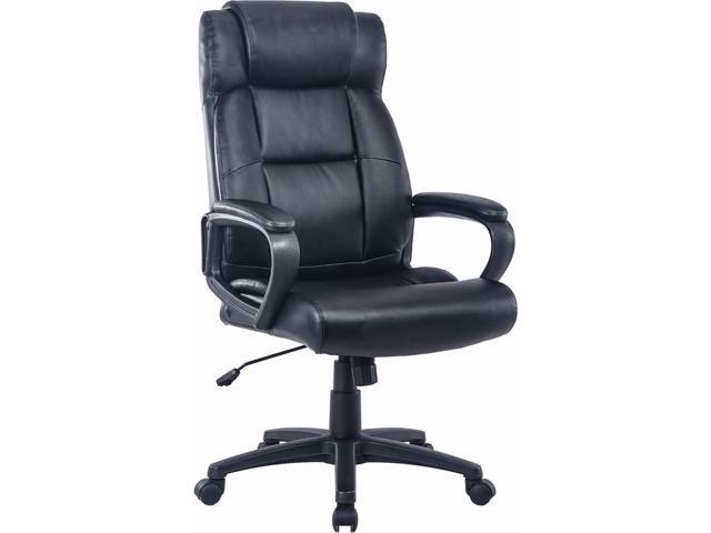 Lorell Soho High-Back Black Leather Executive Chair