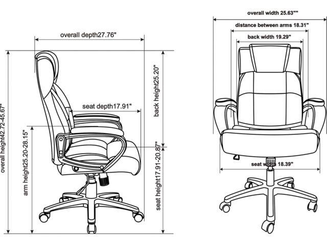Lorell Soho High-Back Black Leather Executive Chair