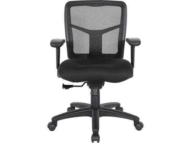 Office Star ProGrid Breathable Mesh Back Manager's Office Chair with Built-in Lumbar Support and Height Adjustable Padded Arms, Coal FreeFlex Fabric