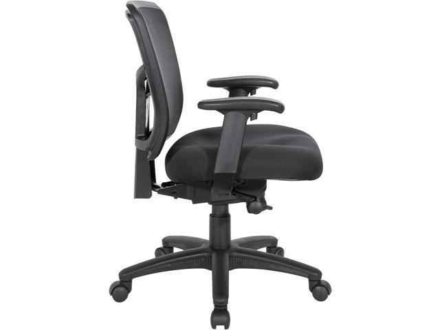 Office Star ProGrid Breathable Mesh Back Manager's Office Chair with Built-in Lumbar Support and Height Adjustable Padded Arms, Coal FreeFlex Fabric