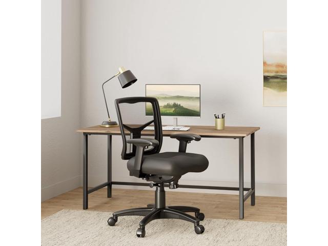 Office Star ProGrid Breathable Mesh Back Manager's Office Chair with Built-in Lumbar Support and Height Adjustable Padded Arms, Coal FreeFlex Fabric