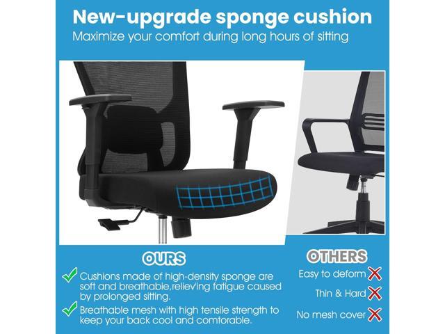 Ergonomic Office Mesh Chair, High Back Swivel Comfty Desk Chairs- 3D Armrest Adjustable Lumbar Support Capacity 400lbs and Headrest Wide for Home &...