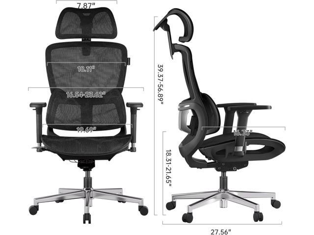 Hbada E2 Ergonomic Office Chair, Big and Tall Mesh Office Chair with 6-Way Dynamic Lumbar Support, 3D Adjustable Armrests, 3D Adjustable Headrest,...