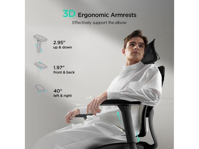 Hbada E2 Ergonomic Office Chair, Big and Tall Mesh Office Chair with 6-Way Dynamic Lumbar Support, 3D Adjustable Armrests, 3D Adjustable Headrest,...