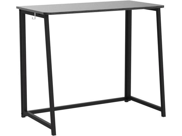 WOHOMO Folding Desk, 39.4' Narrow Writing Foldable Desk, Space-Saving Laptop Table, Easy Assemble Workstation for Home Office, Black