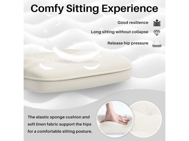 White Office Chair with Soft Leather, Swivel Computer Home Office Desk Chair with Wheels and Padded Arms, Adjustable Height and Tilt