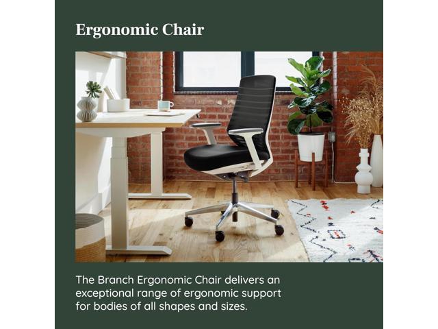 Branch Ergonomic Chair - A Versatile Desk Chair with Adjustable Lumbar Support, Breathable Mesh Backrest, and Smooth Wheels - Experience Optimal...