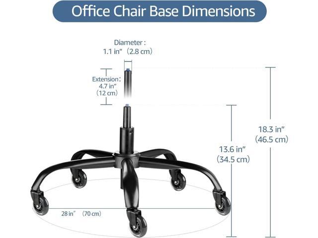Sytopia Office Chair Base Replacement Bundles, Heavy Duty 352LBs, Reinforced to Repair Swivel Gaming Chair Bottom Part with 5 Universal Premium...