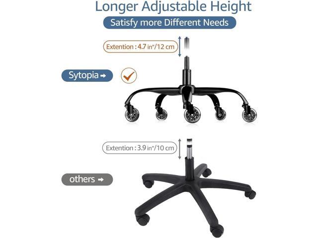 Sytopia Office Chair Base Replacement Bundles, Heavy Duty 352LBs, Reinforced to Repair Swivel Gaming Chair Bottom Part with 5 Universal Premium...