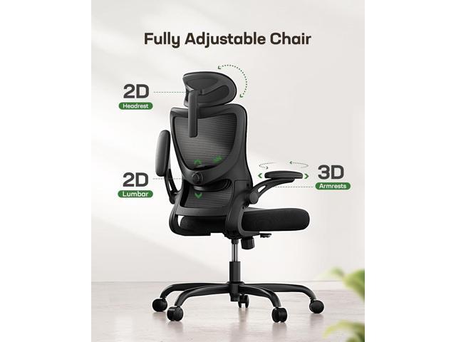 Marsail Ergonomic Office Chair: Office Computer Desk Chair with High Back Mesh and Adjustable Lumbar Support Rolling Work Swivel Task Chairs with...