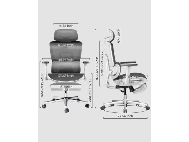 Hbada Ergonomic Office Chair with 3D Adjustable Armrests, Adjustable Lumbar Support High Back for Computer Chair, Big and Tall Mesh Office Chair,...