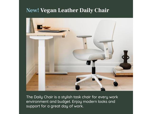 Branch Daily Chair - Vegan Leather Office Chair with Swivel, Lumbar Rest, and Adjustable Armrests - Comfortable Seating for Improved Posture and...