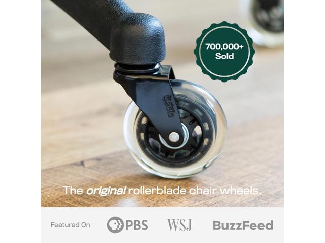 The Office Oasis Original Rollerblade Office Chair Wheels (As Seen On PBS) - Incredibly Smooth & Quiet Casters - Safe for Hardwood Floors & Carpet...