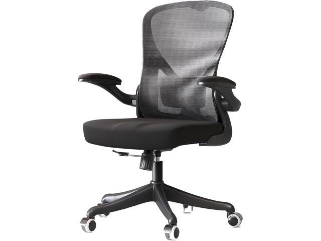 Ergonomic Office Chair with Adjustable Flip-Up Armrests & Lumbar Support - Thickened Cushion Desk Chair with Wheels, Home Office Computer Chair...