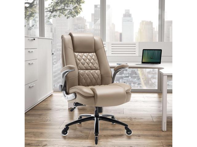 EZAKI High Back Office Chair-Flip-up Arms Executive Computer Desk Chair, Built-in Lumbar Support Thick Padded Adjustable Rock Tension Ergonomic...