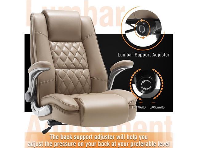 EZAKI High Back Office Chair-Flip-up Arms Executive Computer Desk Chair, Built-in Lumbar Support Thick Padded Adjustable Rock Tension Ergonomic...