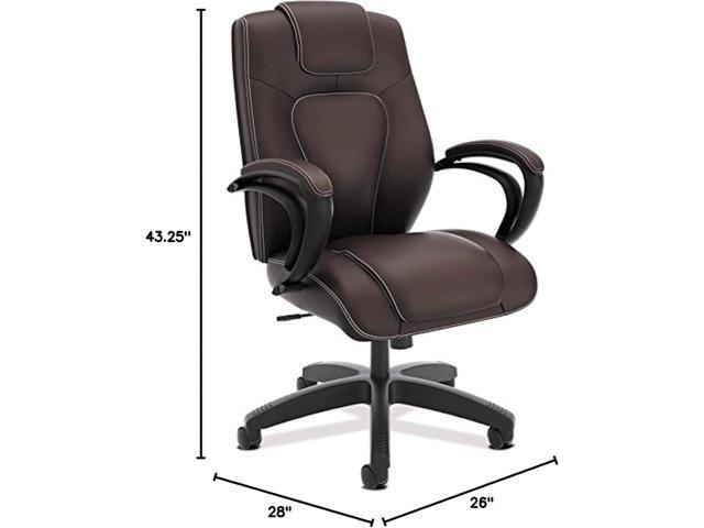 basyx by HON Managerial Chair - High-Back Office Chair with Arms for Computer Desk, Brown (HVL402)