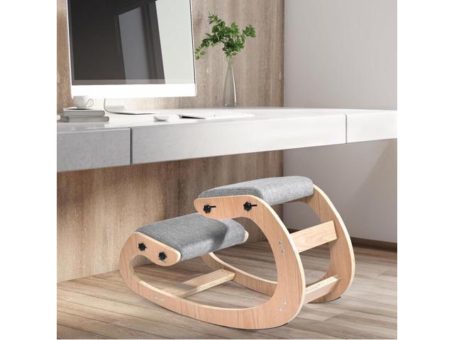Kneeling Chair Ergonomic Posture Chair, Wood Adjustable Rocking Knee with Soft Padding, Natural Relief for Neck or Back Pain for Home Office, Max...