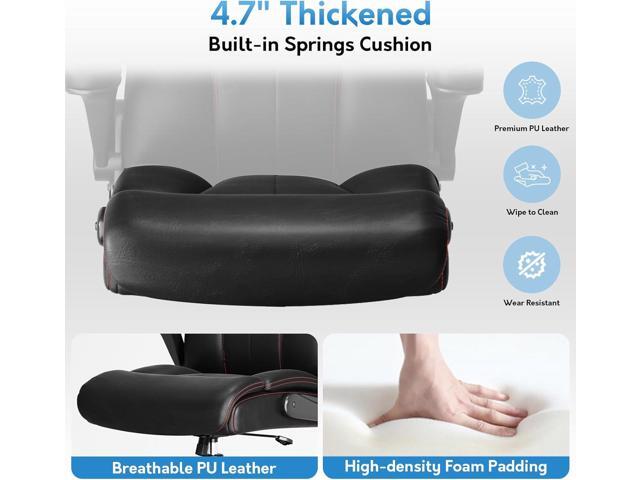 Office Chair Big and Tall, High Back Executive Desk Chair with Adjustable Flip-up Armrests, Breathable Leather Home Office Computer Desk Chair with...