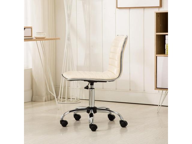 Roundhill Furniture Fremo Chromel Adjustable Air Lift Office Chair in Beige