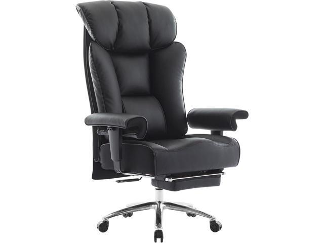 Efomao Big Tall Ergonomic Office Chair 450LBS with Foot Rest, High Back PU Leather Executive Chair with Adjustable Padded Armrests, Lumbar Support...