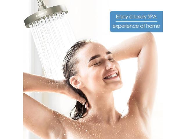 High Pressure Rainfall Shower Head, 6 Inches Luxury Showerhead with Perfect Adjustable Replacement, Removable Restrictor, Easy Installation for...