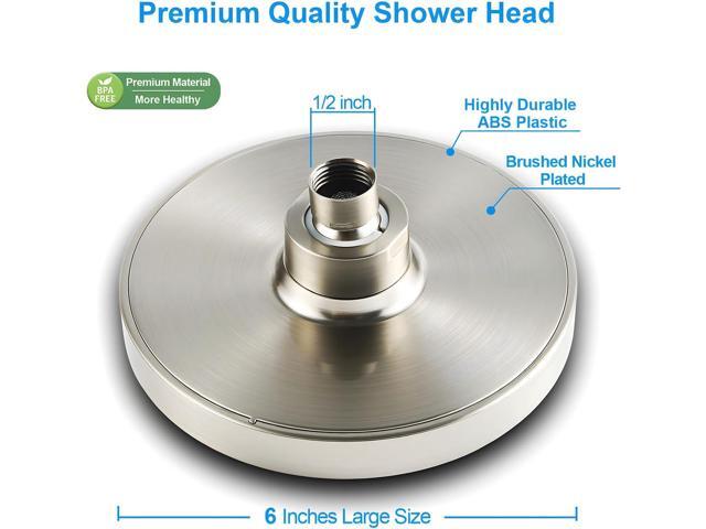 High Pressure Rainfall Shower Head, 6 Inches Luxury Showerhead with Perfect Adjustable Replacement, Removable Restrictor, Easy Installation for...