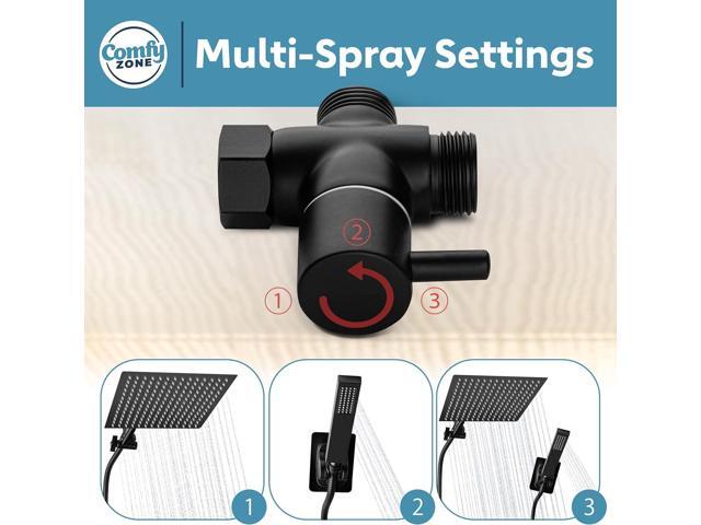 10' Rainfall Shower Head with Handheld - High Pressure Shower Heads with Stainless Steel Hose - Rain Shower Head