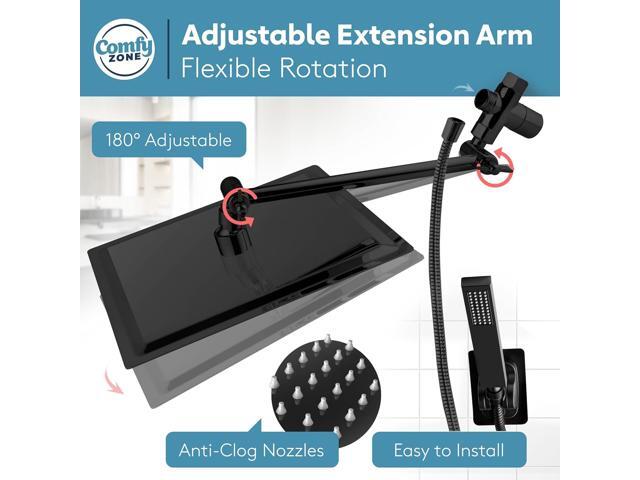 10' Rainfall Shower Head with Handheld - High Pressure Shower Heads with Stainless Steel Hose - Rain Shower Head
