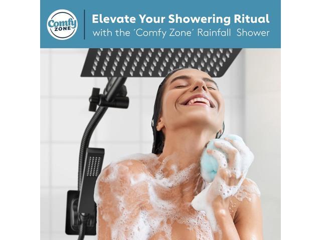 10' Rainfall Shower Head with Handheld - High Pressure Shower Heads with Stainless Steel Hose - Rain Shower Head