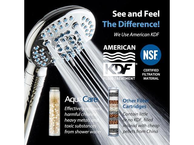 AquaCare 4X High Pressure 10-mode Filter Handheld Shower Head with Dual Power Wash - Clean Tub, Tile & Pets, Remove Chlorine, Metals & Toxins from...