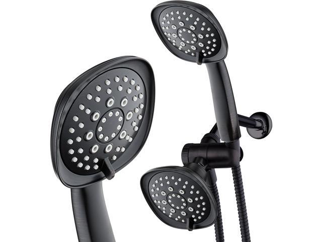 AquaDance Luxury Square 48-setting High-Pressure Dual Head/Handheld Shower Spa Combo. Extra-Long 72' Stainless Steel Hose, 3-way Flow Diverter,...