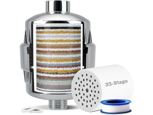 iSpring SF2S 15-Stage High Output Universal Shower Filter with Replaceable Cartridge, Better Skin, Softer Hair, and Stronger Nails, Chrome