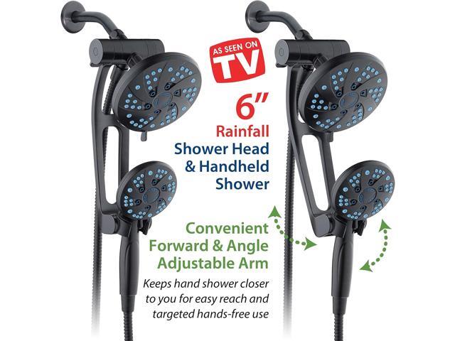 Hotel Spa AquaCare Spa Station High Pressure 48-mode Rain & Handheld 3-way Shower Head Combo with Adjustable Arm - Anti-clog Nozzles, Extra-long 6...