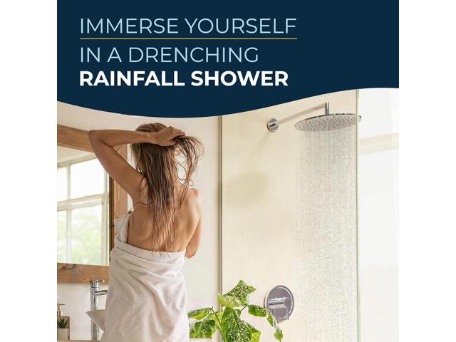 HammerHead Showers ALL METAL 12 Inch Rainfall Shower Head, Large Rain Shower Head, 2.5 GPM High Flow Shower Head Optimized for Pressure,...