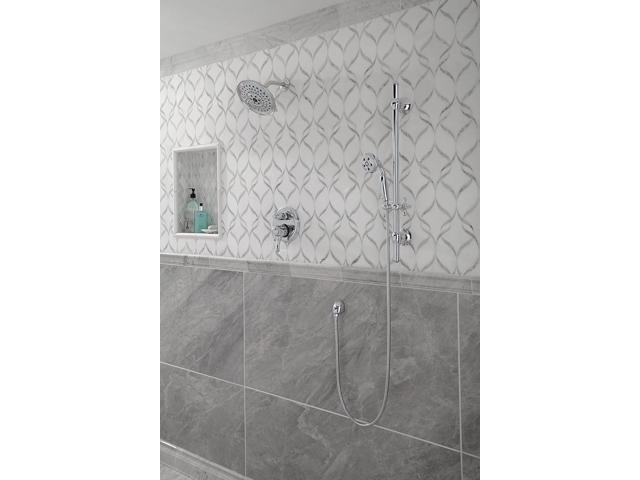 Delta Faucet 3-Spray H2Okinetic Slide Bar Hand Held Shower with Hose, Chrome 51308