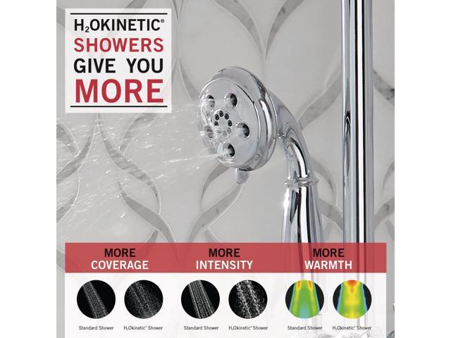 Delta Faucet 3-Spray H2Okinetic Slide Bar Hand Held Shower with Hose, Chrome 51308