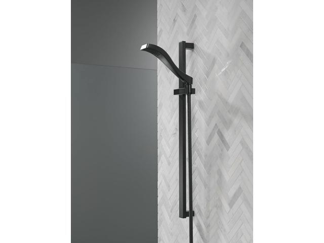 Delta Faucet Dryden Single-Spray Slide Bar Hand Held Shower with Hose, Black Handheld Shower Head, Slide Bar Hand Shower, Handheld Shower,...