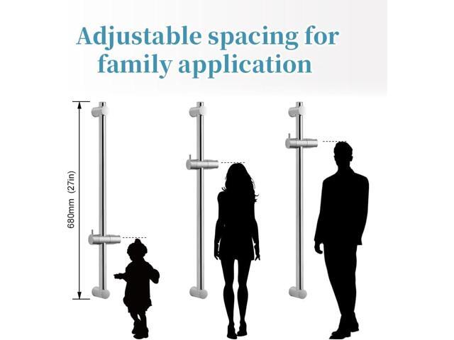OFFO Shower Slide Bar Combo, Adjustable 27-inch Slide Bar with 6-Mode High Pressure Handheld Shower Head and 60-inch Stainless Steel Hose, Screw...