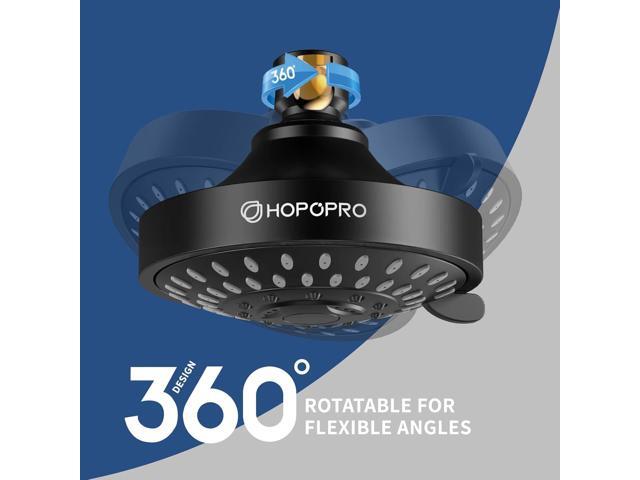 HOPOPRO 5-Mode High Pressure Shower Head - The Washington Post, NBC News, Today TV Show Recommended - High Flow Fixed Showerheads (4 Inch Matte Black)
