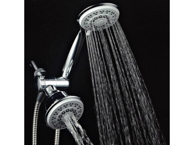 PowerSpa 30-setting 3 Way Luxury G-Style Gray-Face Shower-Head Combo