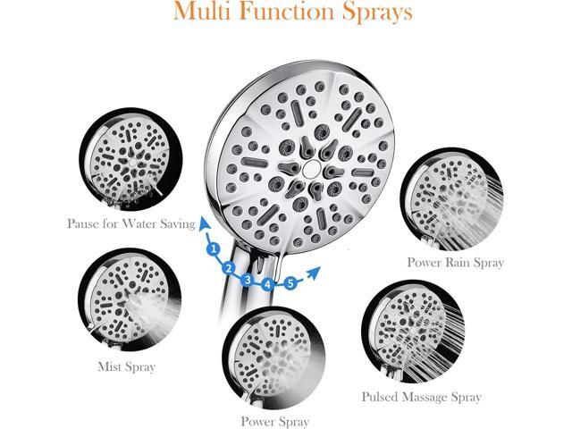 Shower Head with Handheld High Pressure-Full Body Coverage Powerful Rain Showerhead Extra 60' Long Hose and Adjustable Brass Joint Holder- The...