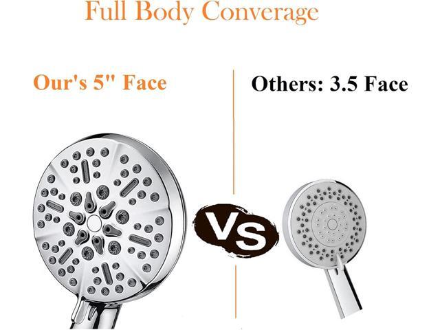 Shower Head with Handheld High Pressure-Full Body Coverage Powerful Rain Showerhead Extra 60' Long Hose and Adjustable Brass Joint Holder- The...