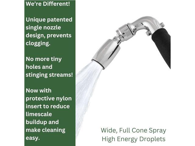 High Sierra Showerheads - Solid Metal Handheld Shower Head Kit with Slip-Free Gripl, Built-In Trickle Valve, Hose with Silicone Inner Tube, and...
