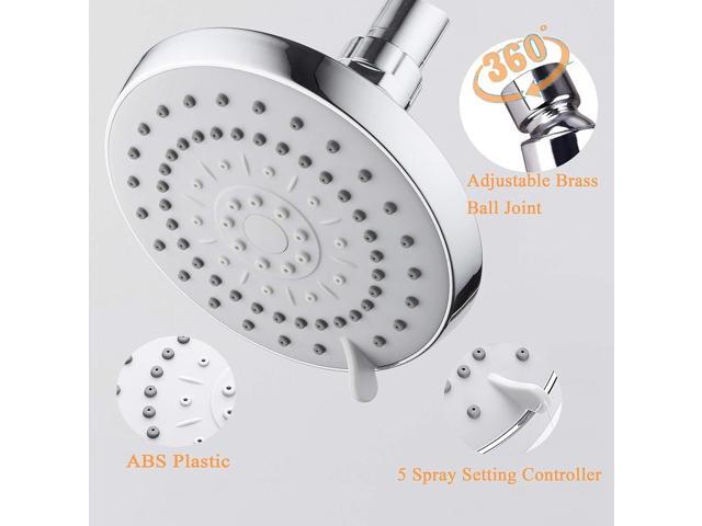 HarJue High Pressure Shower Head with 11 IN Adjustable Arm, Rainfall with Shower Arm-Make Water Flow Down Vertically for Better Bathing...