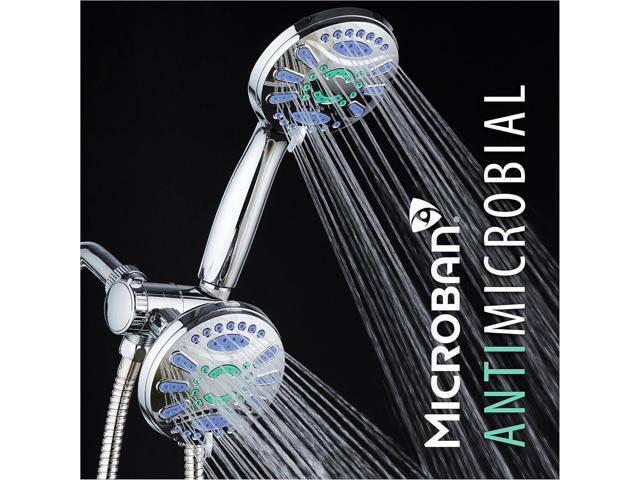 AquaStar Elite 3-in-1 High-Pressure 48-mode Spa Shower Head Combo with Anti-Clog Jets for More Power & Less Cleaning! Extra-Long 5 ft. Stainless...