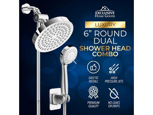 Shower Head With Handheld Combo, 6 Inch High Pressure Rainfall Showerhead With Hand Held 70 Inch Hose for Bath - Adjustable Swivel Shower Head...