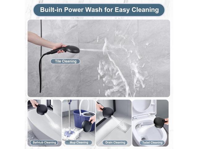 BRIGHT SHOWERS High Pressure Shower Head with Handheld, 9 Spray Settings Showerhead Built in Power Wash to Clean Tub and Pets, Extra Long 69' Hose,...