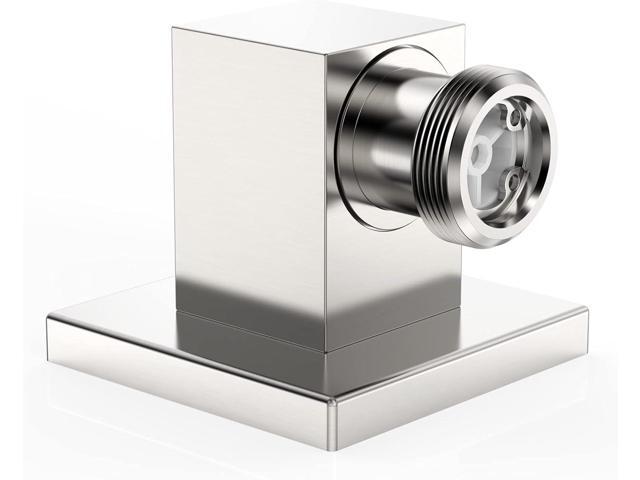 Wall Mounted Supply Elbow, Wall Elbow for Hand Shower, Solid Brass Square Wall Supply Elbow, Check Valve Included (Square, Brushed Nickel)