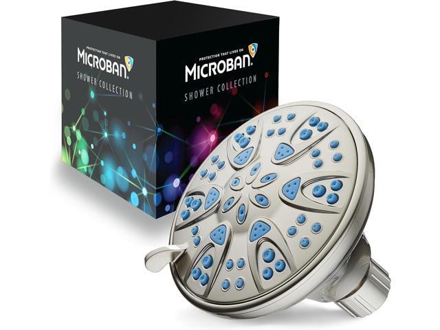 AquaDance Antimicrobial Anti-Clog High-Pressure 6-Setting Head with Microban Nozzle Protection from Growth of Mold, Mildew & Bacteria for Stronger...